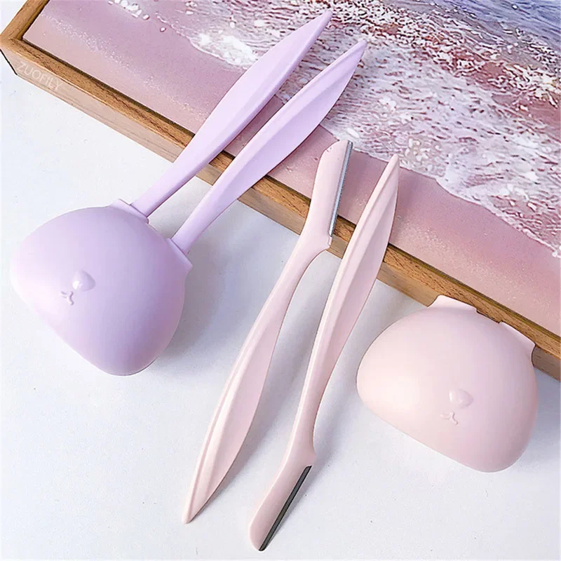 Karsyngirl 2Pcs/set Cute Rabbit Shape Eyebrow Trimmer Facial Hair Remover Eyebrow Lip Razor Eyebrow Trimmers Beauty Makeup Tool 6
