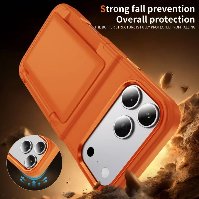 Elegant Card Slot Phone Case with Shockproof Protection and Stand Functionality
