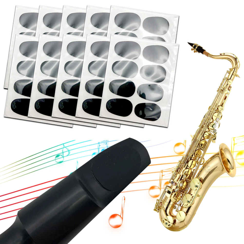 80pcs Silicone Saxophone Mouthpiece Cushions Strong Adhesive Clarinet Mouthpiece Pad Clarinet Tooth Pad for Beginners Musicians