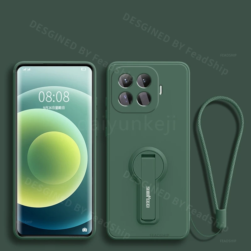 Shockproof Silicone Phone Case with Holder and Screen Protector