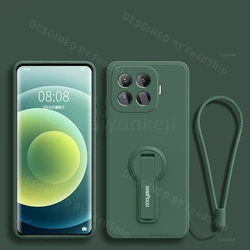 Shockproof Silicone Phone Case with Holder and Screen Protector for Xiaomi 15T Pro (Dark Green)