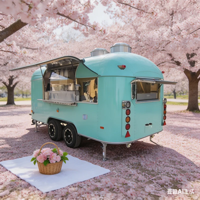 All In One Food Trailer Concession Cart Fully Equipped With Fridge Freezer Stove Griddle Fryer Professional Mobile Kitchen 6