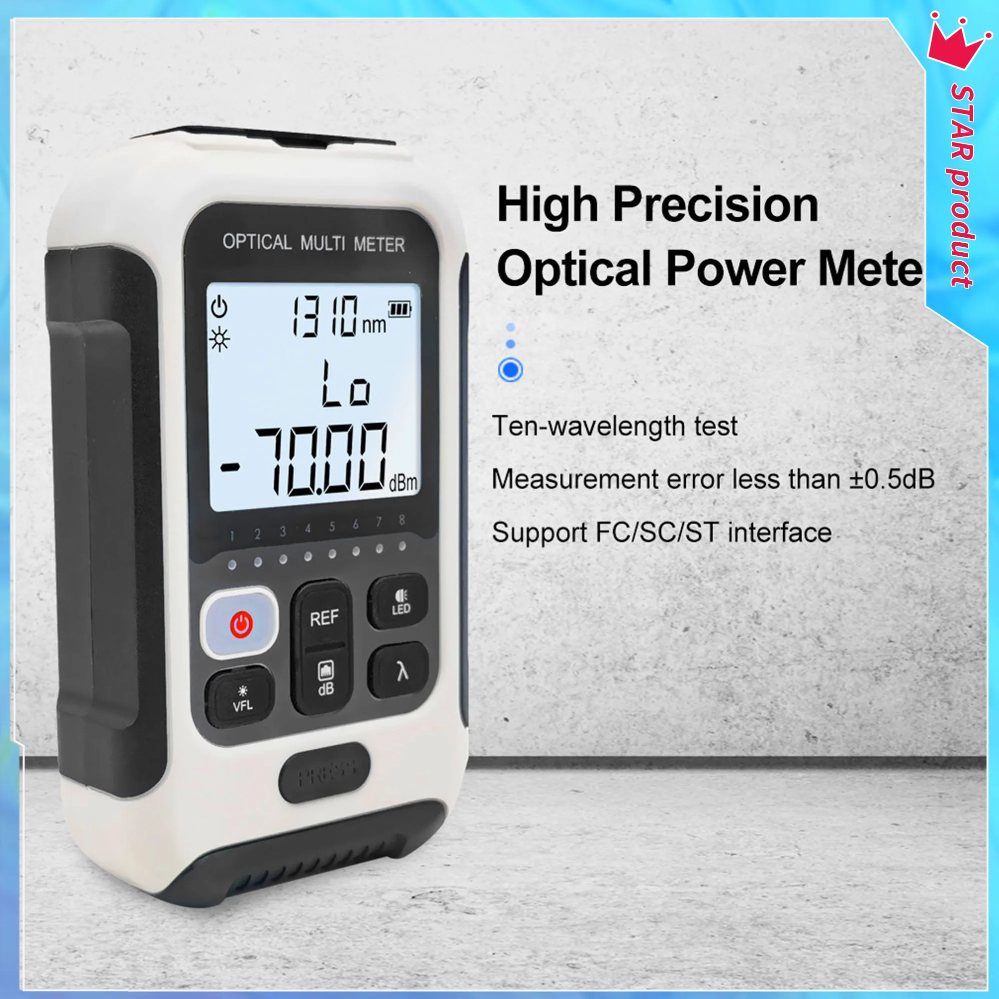 1310/1490/1550nm 4 in 1 Optical Power Meter And Optical Light Source VFL  Network Cable Testor Optical Power Meter SC/UPC SC/APC