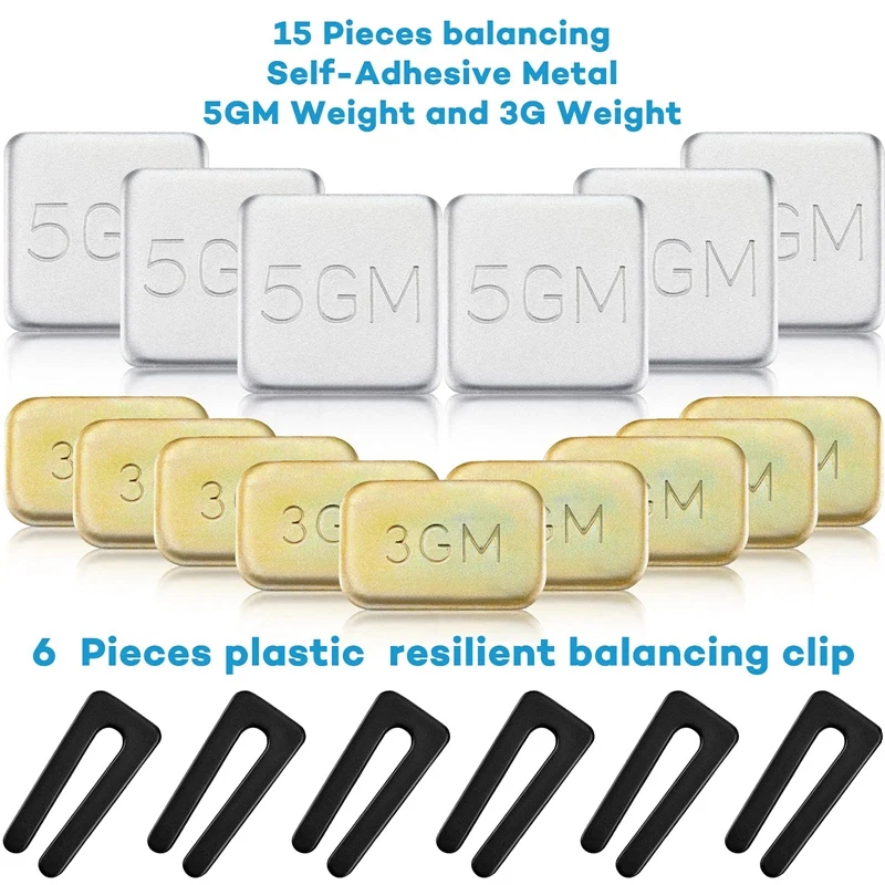 6 Sets Of Ceiling Fan Blade Balancing Kit Fan Weight Balancing Kit Include Self-Adhesive Metal 5G Weight And 3G