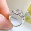 3.6ct 5 Stones D Color VVS1 Moissanite Diamond Rings Women Anniversary Gift S925 Sterling Silver Row Ring Wedding Bridal Jewelry 3