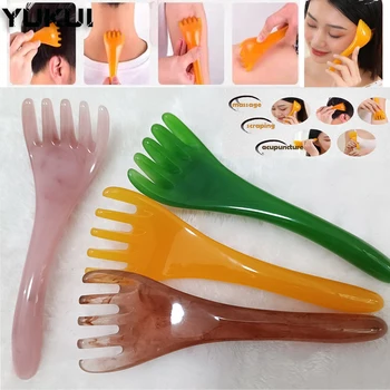 다섯 발톱 머리 마사지 두피 구아샤 스틱, 바디 목 다리 비지스 마사지 자오선 빗 침술 포인트 프레스 마사지 도구