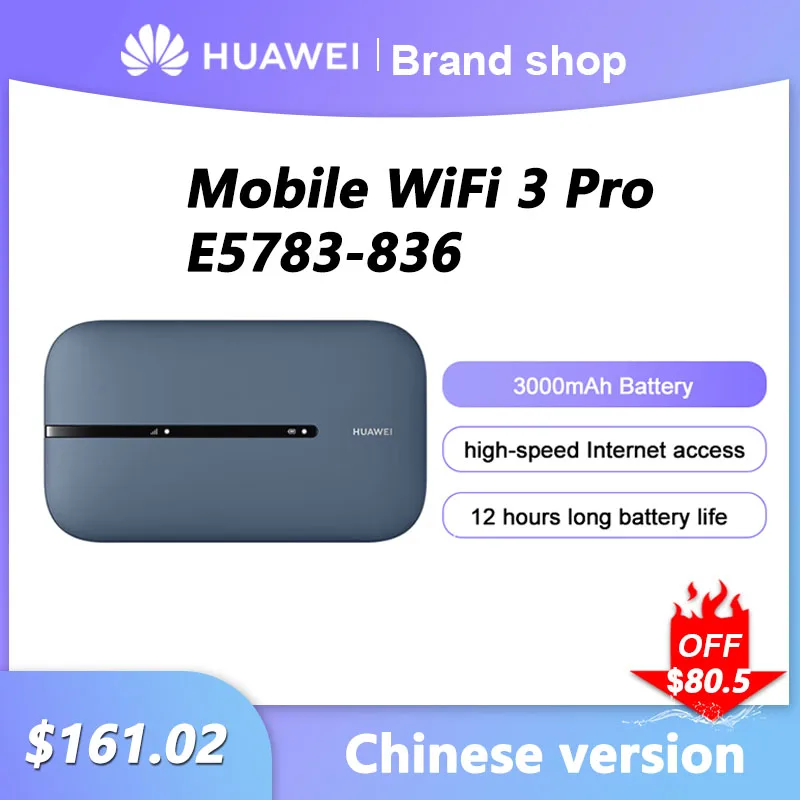 Original Huawei Mobile WiFi 3 Pro Router E5783-836 Wireless Wifi Hotspot Pocket Mifi 300mbps Sim Card Slot Repeater 3000mah