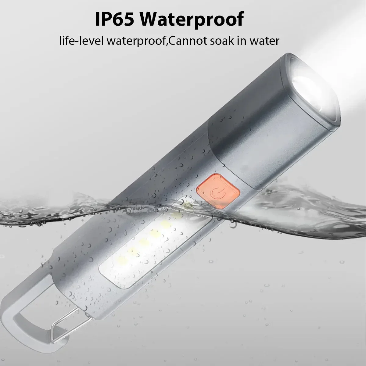 미니 휴대용 LED 강력 조명 ABS 플래시 램프 USB 충전식 후크형 줌 가능 토치 야외 캠핑용 걸이식 비상 램프