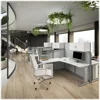 Office in an Hour Straight Cubicle Desk with Storage, Drawers, and Organizers | Modern Computer Table Set with Privacy Panels 1