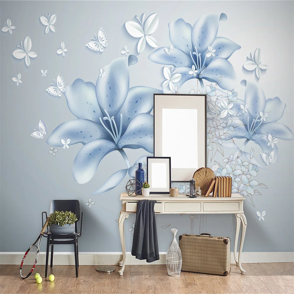 

Custom Photo Mural Modern Flower Art Wall Painting wallpapers Living Room TV Background Wallpaper For Bedroom Walls 3D stickers