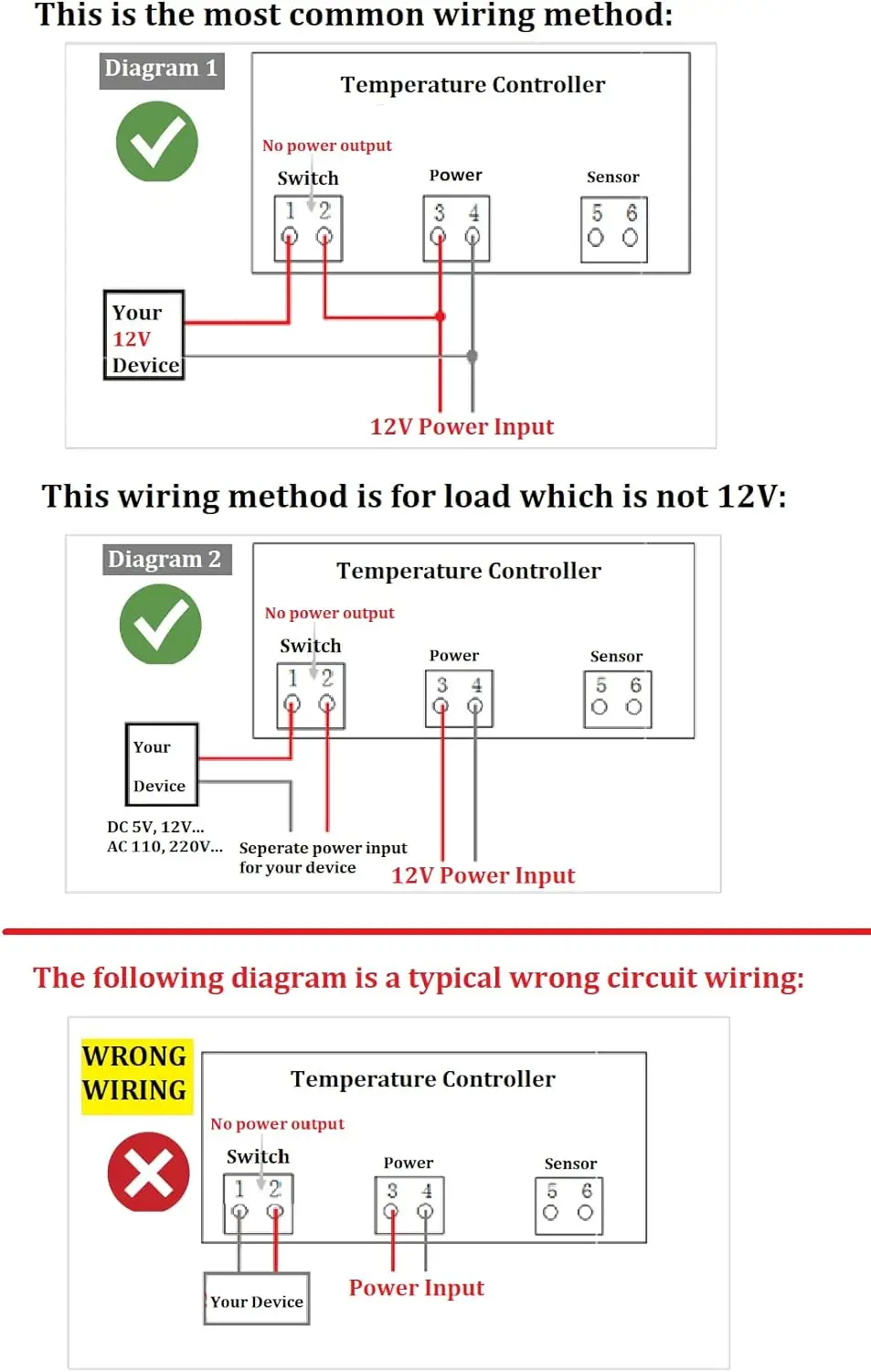 DC 12V Fahrenheit cyfrowy czujnik temperatury 10A 1 przekaźnik z kontrolerem