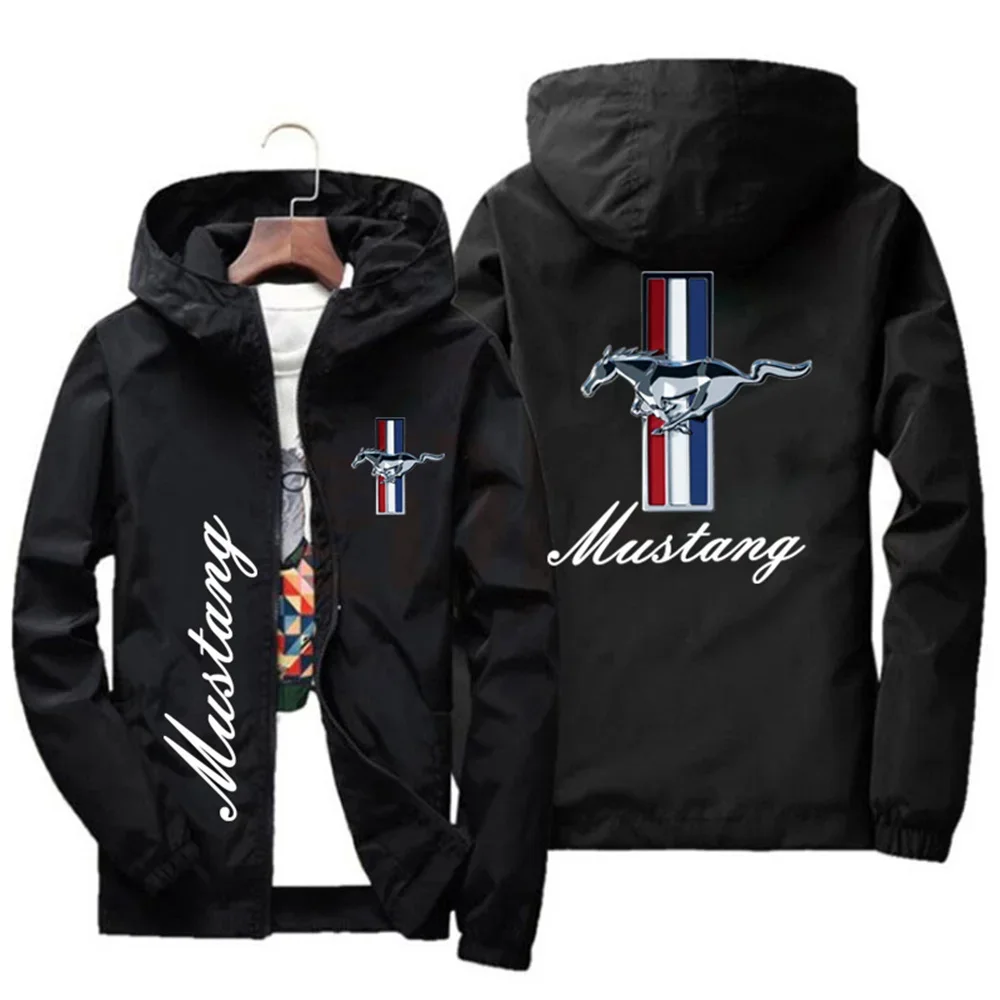 Spring and Autumn Ford Mustang Car Logo Print Hooded Jacket Fashion Charge Jacket Men's Wind Jacket Men's Outdoor Casual Wear 7 S2eefb09b494341e3a07b206716b42a72n