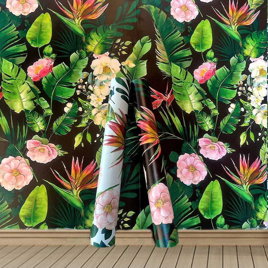 Tropical Rainforest Greenery Self-Adhesive Wallpaper for Home & Restaurant Decor