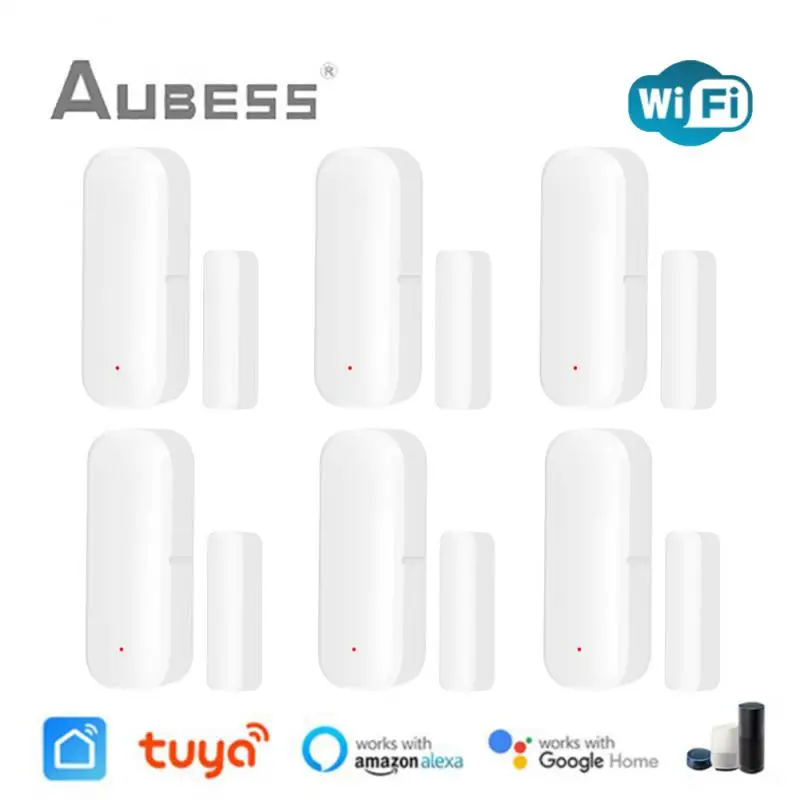 

Tuya WiFi Smart Door Sensor Door Window Open/Closed Detector Alarm Security Protection Smart Life Control Via Alexa Google Home