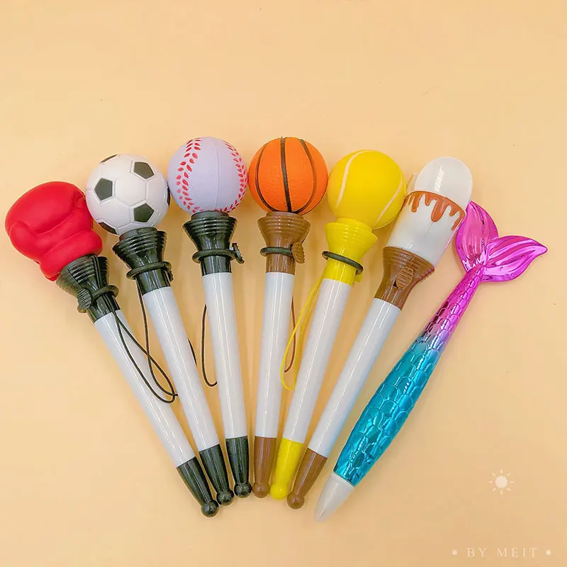 

48pcs Fist Cake Football Funny Design Toys Ballpoint Pen Cute Press Ball Pens School Office Writing Supplies Stationery Gift