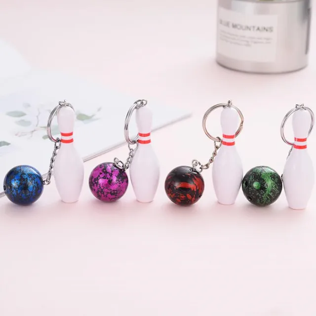 Pc bowling bag plastic pendant mini bowling ball keychain advertisement key chain fans souvenirs key ring