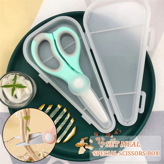 Ceramic Scissors,Healthy Baby Food Scissors with Cover Portable Shears