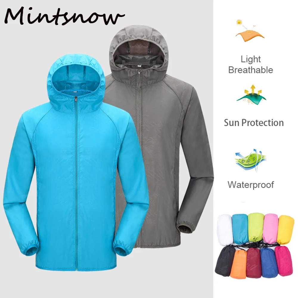 

Куртка от дождя для кемпинга, Женская водонепроницаемая одежда для защиты от солнца, Мужская одежда для рыбалки и охоты, быстросохнущая ветровка из кожи с карманами