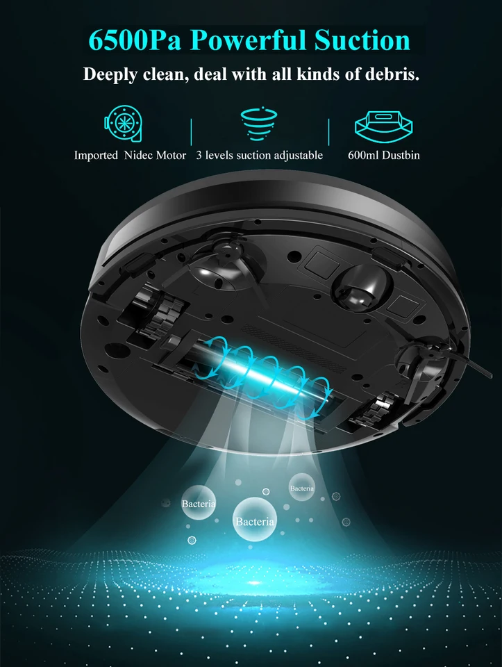 ABIR X8 Robot Vacuum Cleaner ,Laser System, Multiple Floors Maps, Zone ,Restricted Area Setting For Home Carpet_voghion.com