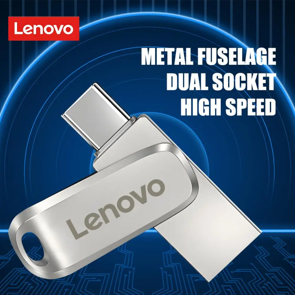 Lenovo Type C Usb Flash Drive 16Gb 32Gb 64Gb 128Gb Pendrive Otg Memory Stick Chiavetta Usb In Metallo Ad Alta Velocità 3.0 Flash Stick Per Phon