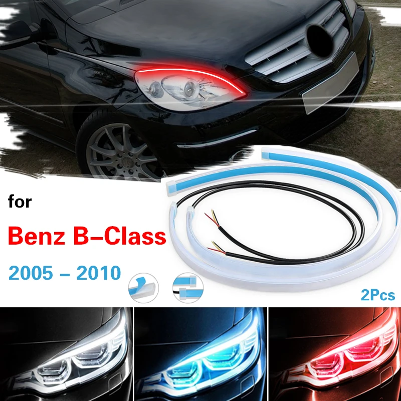 

2pcs DRL Car Flexible LED Daytime Running Lights Auto Headlights LED Strip Turn Signal Lamp For Mercedes-Benz B-Class 2005-2010