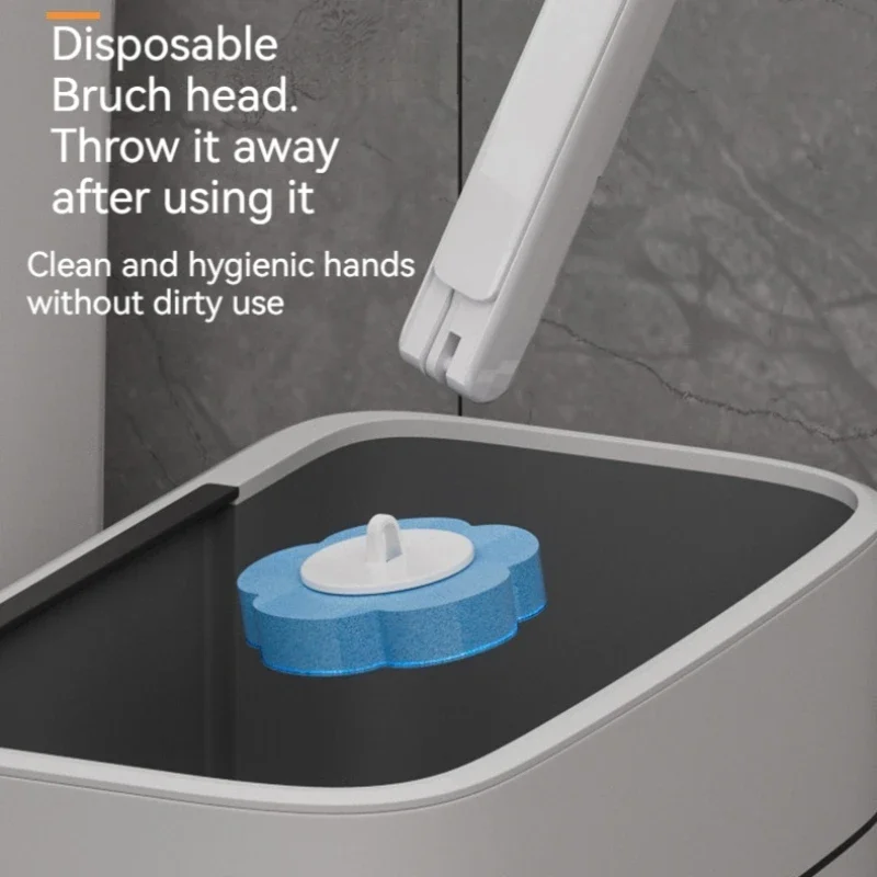 Toilet Brush Set 1Set Disposable Toilet Brush Disposable Toilet Brush Heads Refill Replacement No Dead Corners Bathroom Cleaning