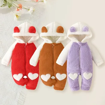 0-2Y Newborn Baby Rompers Spring Autumn Warm Fleece Baby Boys Costume Baby Girls Clothing Animal Overall Baby Outwear Jumpsuits 1