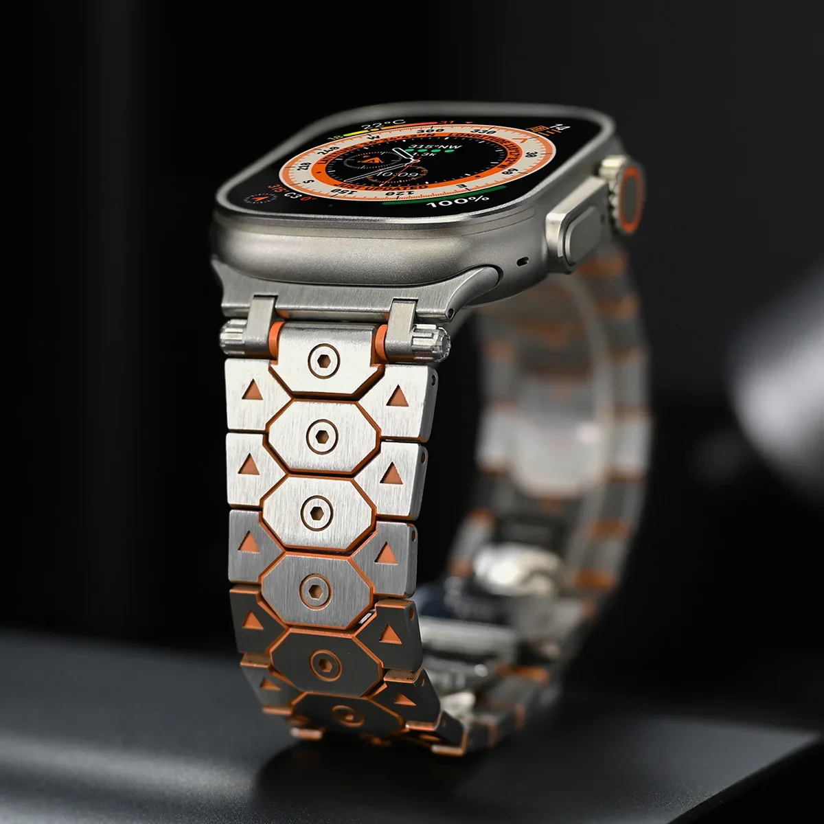Luxurious Titanium Color Stainless Steel Watch Bracelet