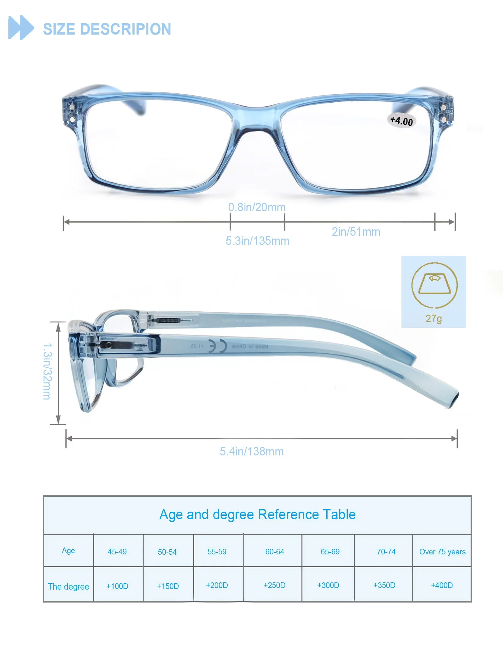 Reading Glasses for Men Women Square Design Frame Hign Quality Readers Eyeglasses Spring Hinge Sunglasses Reading glasses - Image 3