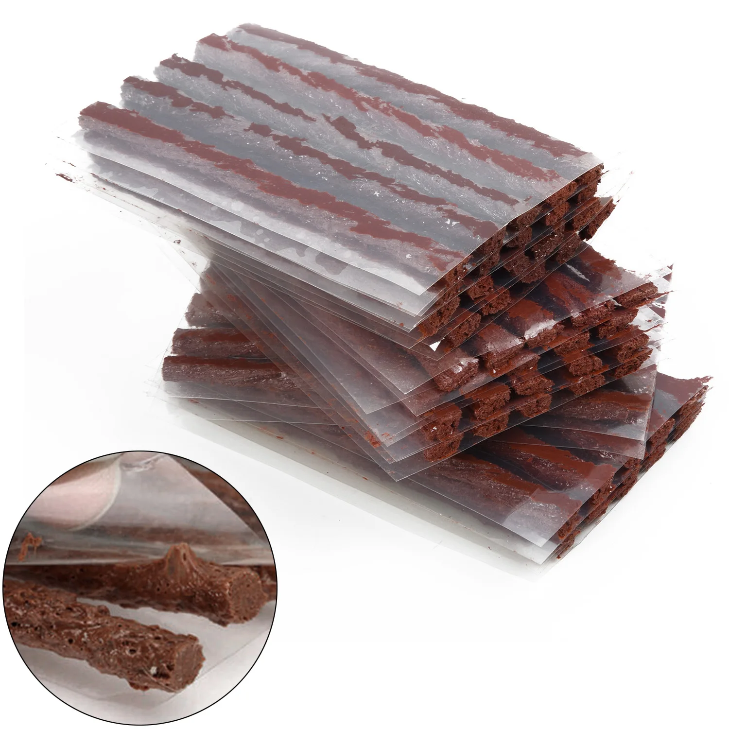 

Durable Useful Self Vulcanizing Plugs Tire Tubeless 60Pcs Brown Maintenance Repair Tool Replacement Seal Patch