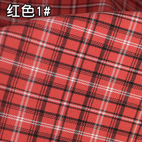 체크 무늬 패브릭 마이크로 탄성, JK 유니폼 스커트 셔츠, 의류 바느질, 부드러운 장식 천, 핑크