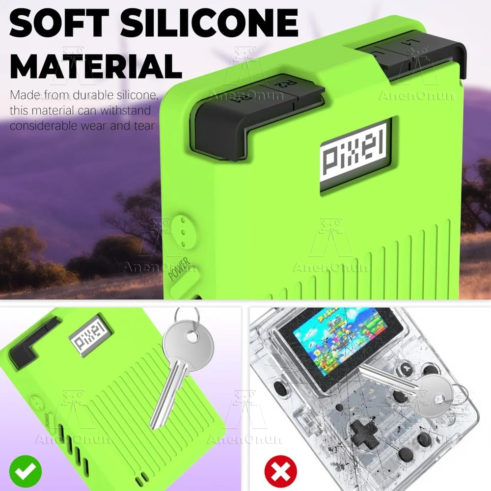 GKD Pixel 2 Silikonhülle mit Umhängeband und Karabiner, kratzfest, stoßfest, rutschfest, Rundumschutz, Softshell-Abdeckung – Detail 15