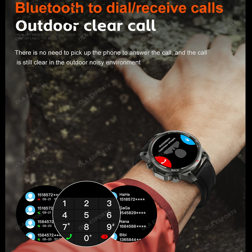 2025 New Outdoor Sports Gps Nfc Men's Smart Watch Flashlight Compass Bluetooth Call Heart Rate Monitoring Waterproof Smart Watch, Alina Gadgets