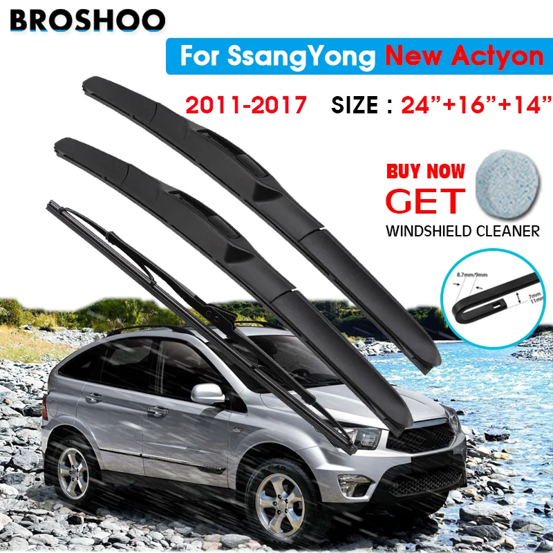 

Набор автомобильных стеклоочистителей для SsangYong New Actyon 2011 2012 2013 2014 2015 2016 2017 переднее заднее окно 24 "+ 16" + 14"