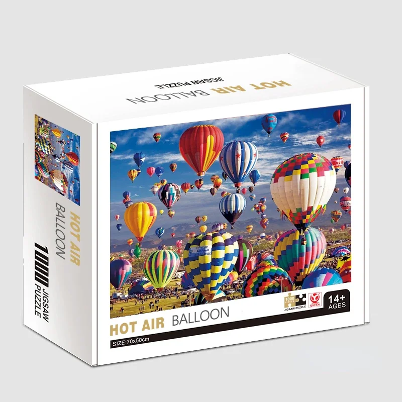 

70*50cm Adult Puzzle 1000 Pieces Paper Jigsaw Puzzles Hot Air Balloon II Famous Painting Series Learning Education Craft Toys