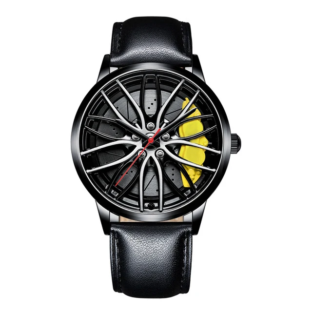 2022 Watch for Men Unique Custom Design Real 3D Car Wheel Watch Fashion Waterproof Sport Watch Men Rim Hub Watch Quartz Watch 