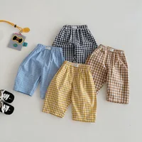 Pantalons pour garçons de 0 à 5 ans, Style coréen, à carreaux, jambes droites, décontractés, taille élastique, vêtements pour enfants, nouvelle collection printemps 2026 1