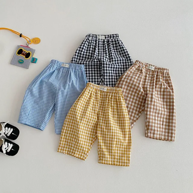 Pantalons pour garçons de 0 à 5 ans, Style coréen, à carreaux, jambes droites, décontractés, taille élastique, vêtements pour enfants, nouvelle collection printemps 2026 1