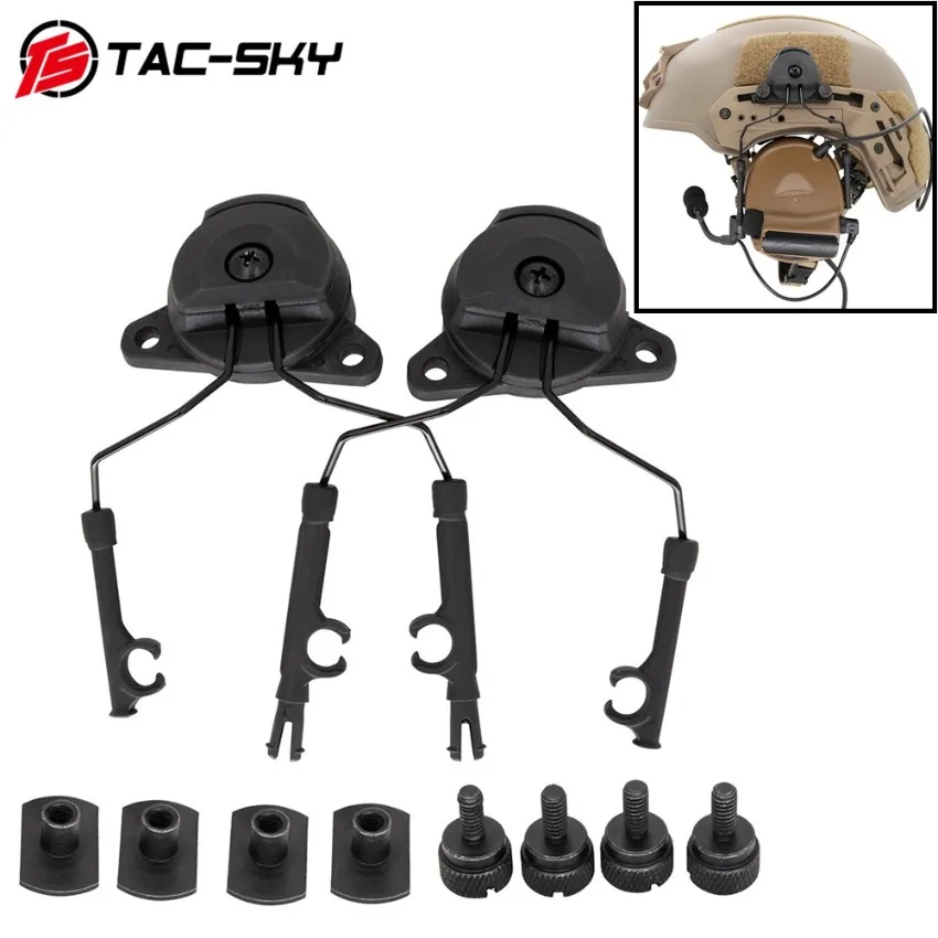 Wendy Tactical Helmet Rail Mount 1.0/2.0 for Tactical Headset COMTAC II III Airsoft Shooting Headset Hearing Protection Earmuffs