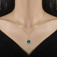 Light Luxury Titanium Steel Star Series Necklace for Women Gold Color Planet Moon Astronaut Pendant Necklaces Jewelry Gifts 5