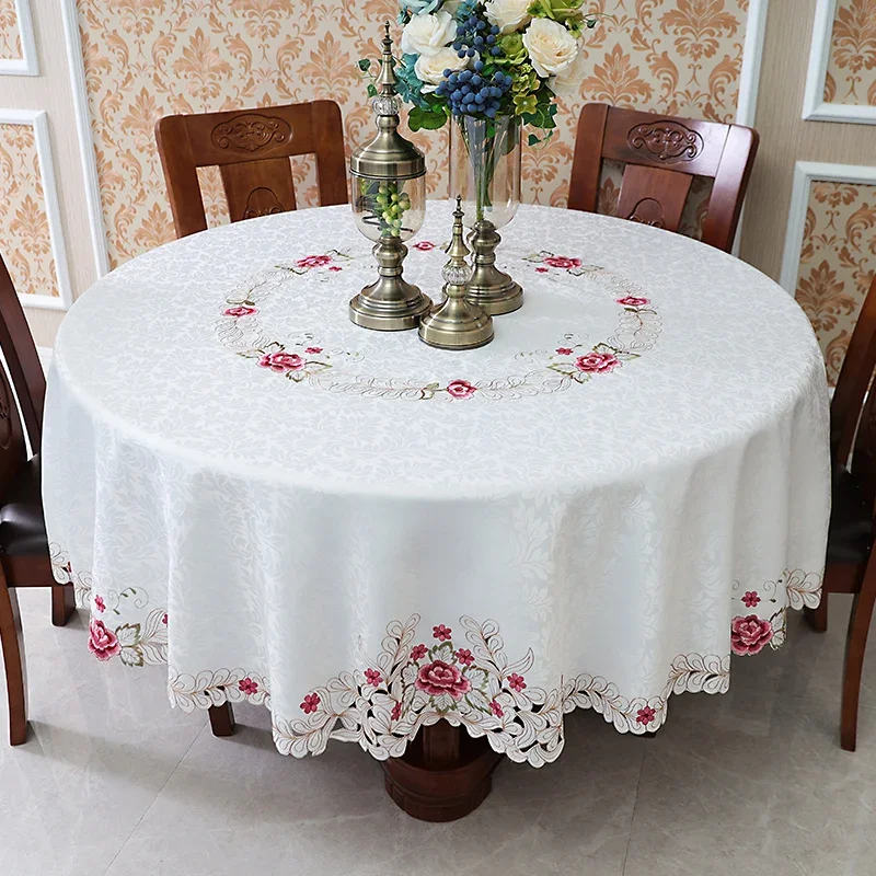 Table Cloth Round Table Luxury Room Aesthetic Tablecloth Coffee Dining Table Cover Embroidered Dust Cover Lace Home Decor 4