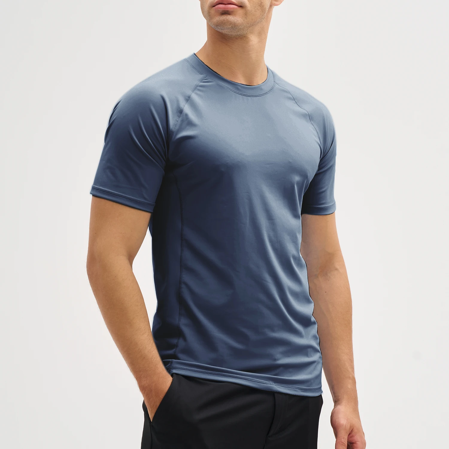EKLENSON Herren Rash Guard Shirts UPF 50+ Sonnenschutz Surf Shirts Feuchtigkeitsableitende leichte, schnell trocknende Wasser Shirts – Detail 16