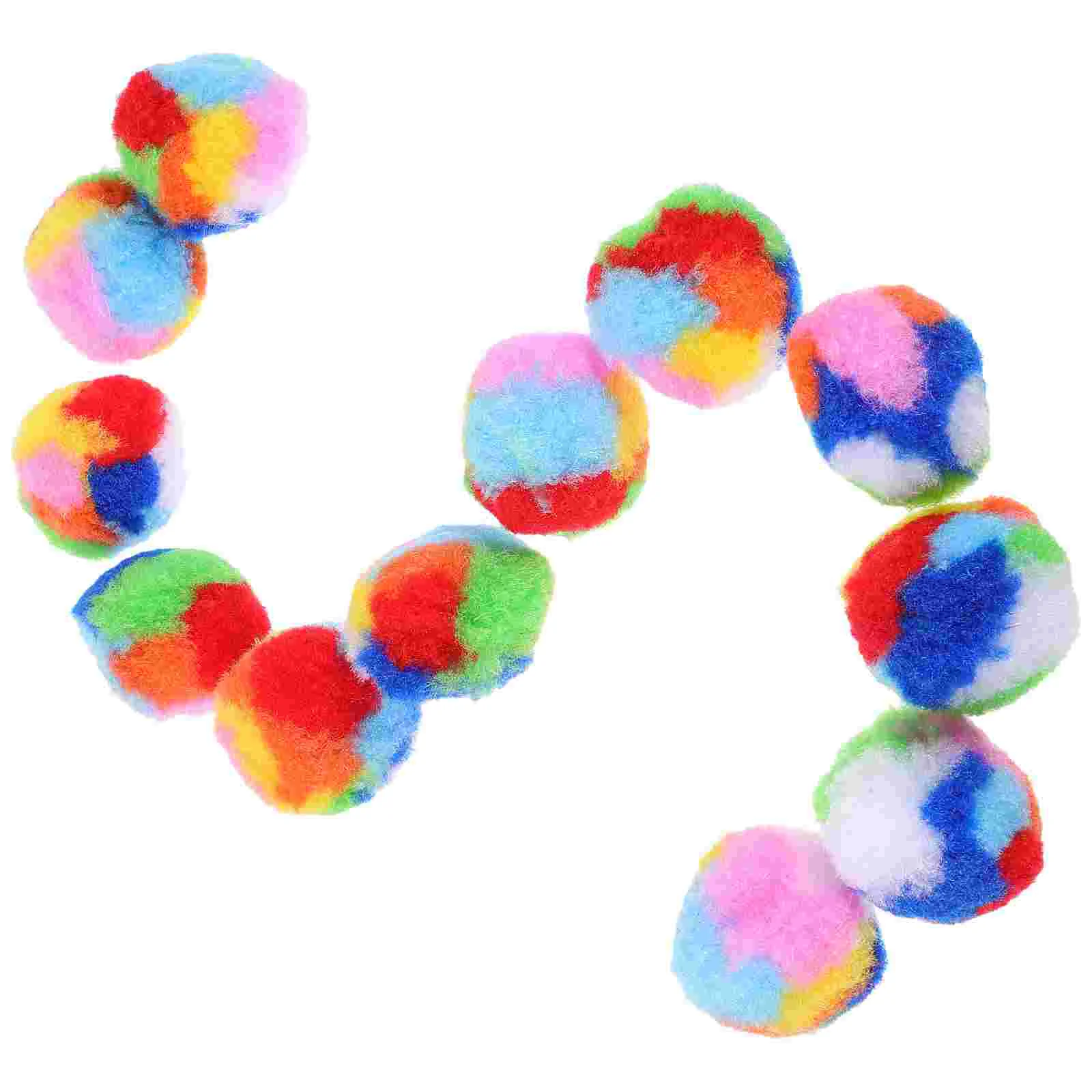 

20pcs Cat Balls Toy Cute Rainbow Yarn Puff Balls Funny Kitten Fuzzy Balls
