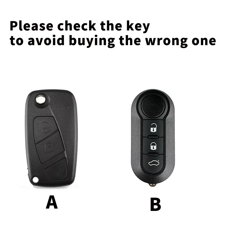 Luxury Car Key Cover and Keychain for Fiat, Lancia, and Citroen