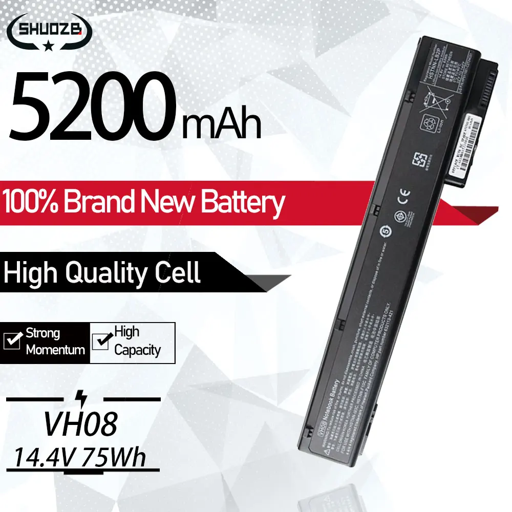 Nova Vh08 Vh08xl Bateria para hp Elitebook 8560w 8570w 8760w 8770w Hstnn-lb2q Hstnn-f13c Hstnn-i93c I09c 632427001 632113151