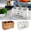 Wooden Cutlery Holder 3 Compartment Tableware Drainboard Spoon Storage Kitchen Utensil Caddy Organizer Kitchen Silverware Holder 1