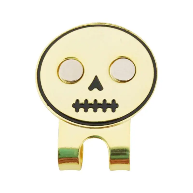 

1Pc Ball Marker Magnetic Golf Ball Marker Golf Ball Mark Skull Design Magnetic Hat Clip Lovely Golf Hat Clip Gift For Golfers