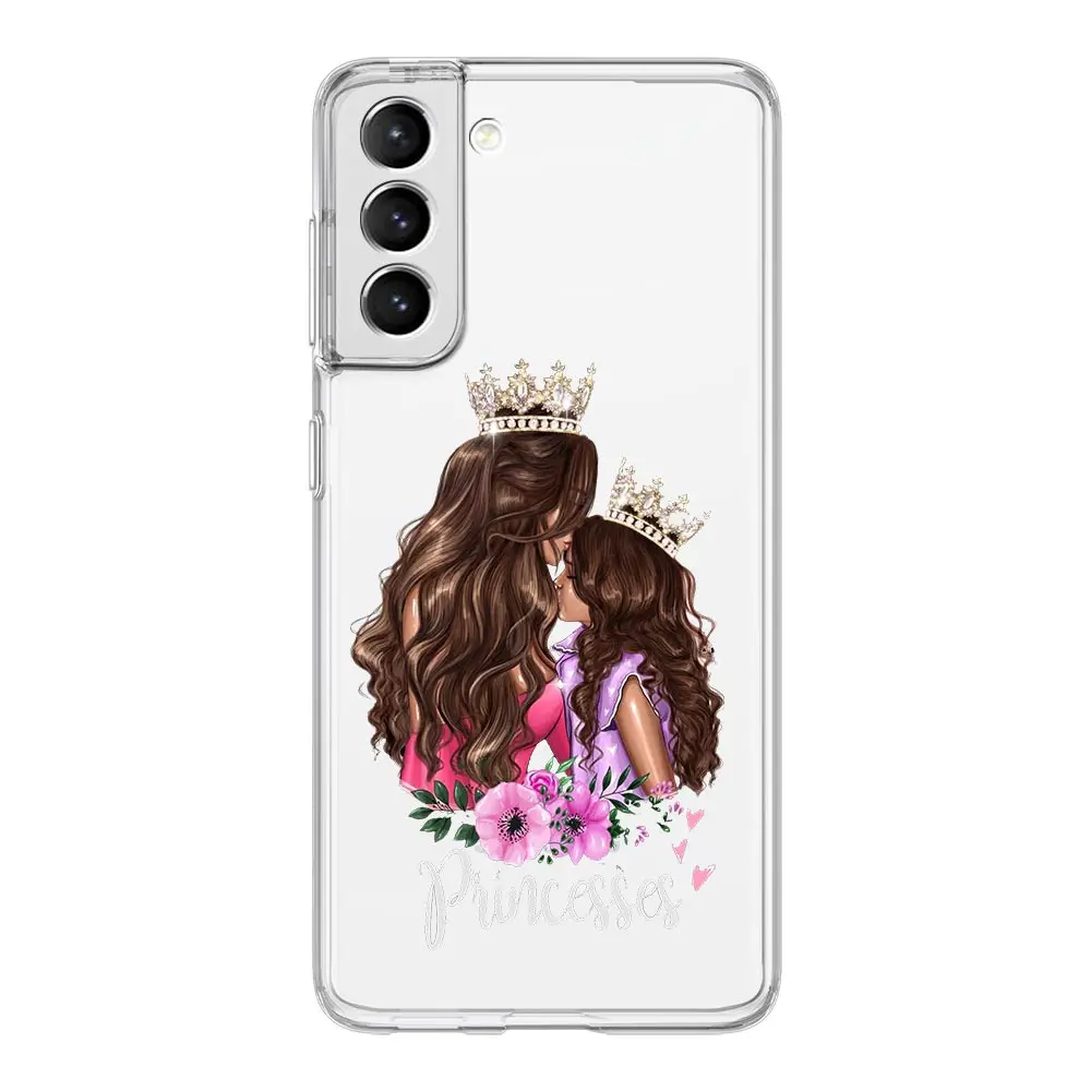 Queen Hair Mom and Baby Clear Soft Phone Case