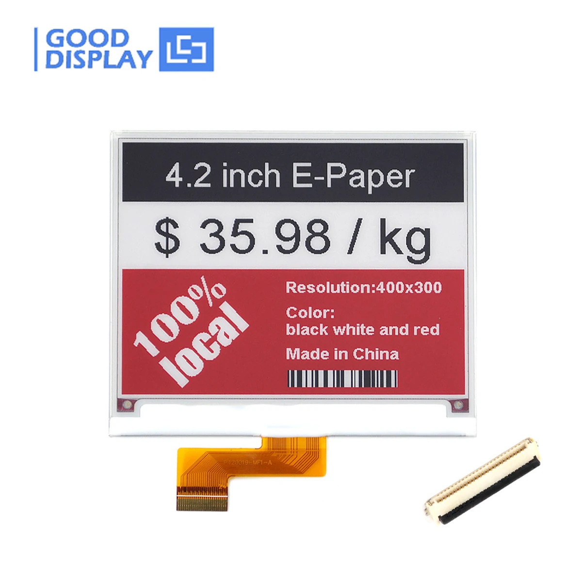 

4,2 дюймовый тонкий Трафаретный монитор 400x30 0 цветов E-ink, GDEQ042Z21