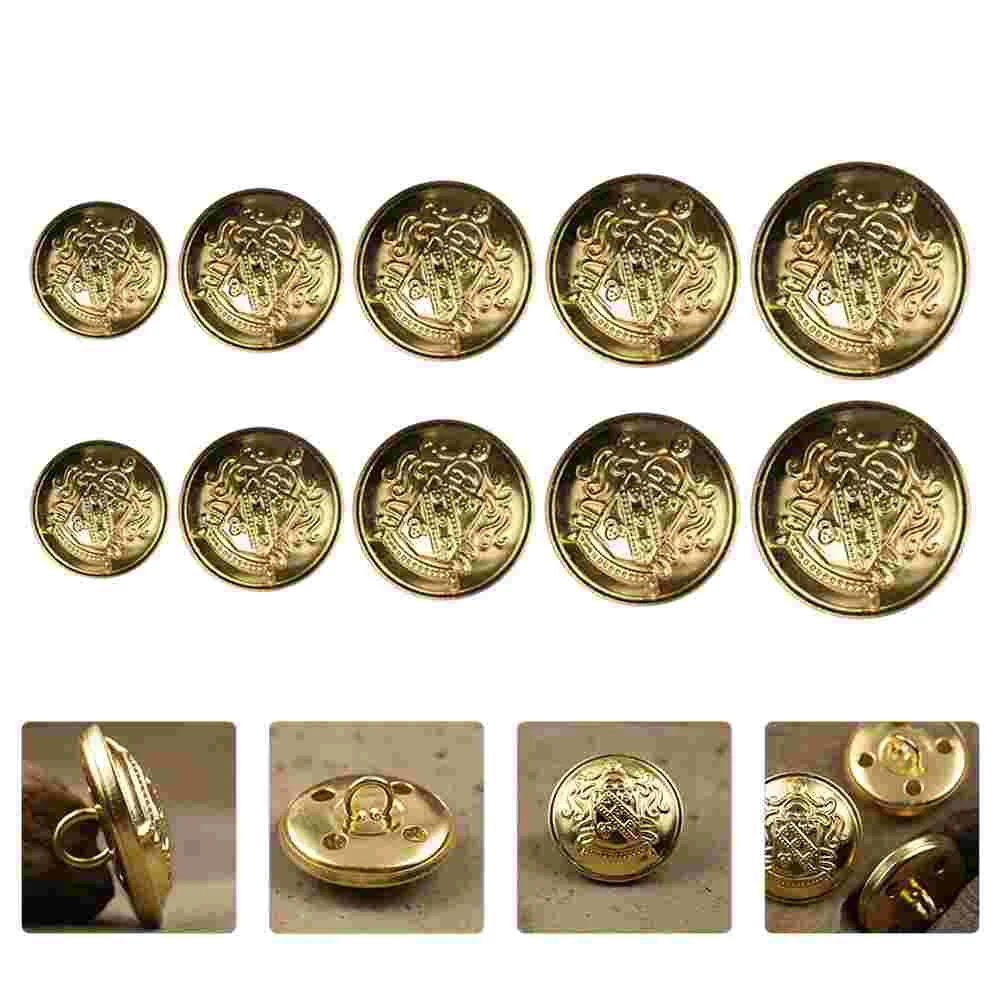 

50 Pcs Vintage Clothing Buttons Replacement Suit Decor Brass Sewing DIY Metal Round Decorative Accessories